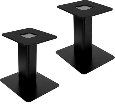 Desktop-Lautsprecherständer (Paar) – Robuster 15 x 17 cm Metallteller für 3- 4 Monitor-Lautsprecher, Regallautsprecher, 20 cm hoch, Schwarz