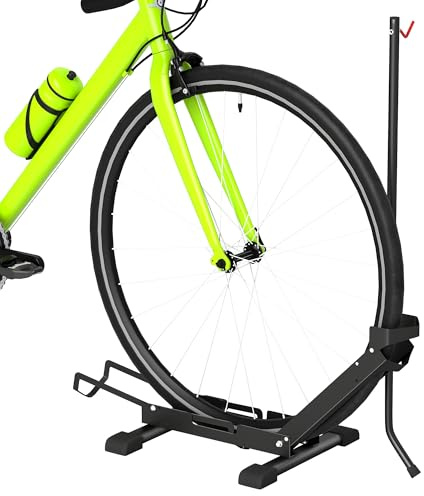 SPORTNOW Fahrradständer für Fahrräder Stahl Mehrfachständer mit 80 mm Reifenbreiten freistehender Fahrradhalter Bodenparker Radständer Abstellständer für Boden Schwarz 75 x 41 x 81H cm