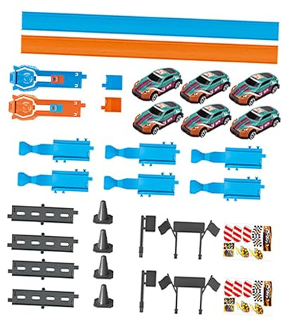 Amagogo Circuito de Coches de Juguete para niños, Divertido Juego Interactivo para desarrollar motricidad Circuito, Circuito de Carreras de Coches, Doble Vía