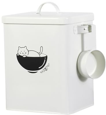 DIYEAH Contenedor Hermético Metálico para Comida de Mascotas Cubo Resistente y Grande para Almacenar Pienso Seco de Perro y Gato Almacenamiento Anti Humedad para Hogar y Cocina