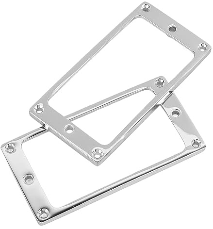 Humbucker Pickup Mounting Ring | Zinc Alloy Guitar Pickup Frame for Improved Sound Quality | Replacement Cover for Electric Guitar/Bass | 2PCS Set, 4x4mm (Silber)