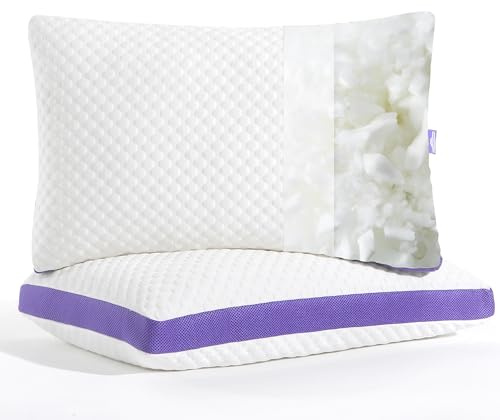 DWR Kudde 40 x 80 cm, minnesskumkudde, ergonomisk molnkudde, höjdjusterbar kudde med dragkedja, avtagbar/tvättbart örngott (1-pack)