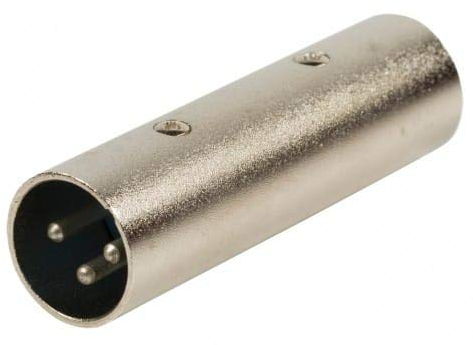 CABLEPELADO Adaptador XLR Mono 3 Pin Macho - XLR Macho | Empalme XLR | Apto para mezcladores, micrófonos, amplificadores, Ecualizador, teclados, Guitarras, Piano eléctrico, etc | 1 unidad