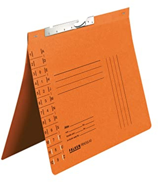 FALKEN 50x Pendular Pendelhefter aus Recycling-Karton DIN A4 orange | Made in Germany Behördenheftung mit Schlitzstanzung Blauer Engel