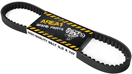 Cinghia trapezoidale di ricambio Area1 747x16,5 per motori da 50 cc. Compatibile con Aerox Jog Neos Slider BWs Italjet F12 F15 461 K2 Nitro Mach G Ovetto cinghia di trasmissione
