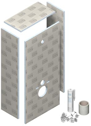 LUX ELEMENTS Montage-Set Fertig zum Verfliesen 125 x 60cm I 4x Hartschaumplatten + 20x Schrauben & Unterlegscheiben + 5m Armierungsgewebe & 1x Montagekleber I Schimmelresistent