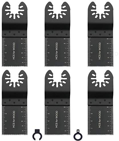 Oscillating Tool Blades, HEMUNC Wood Oscillating Multitool Saw Blades Accessories Kit 6pcs for Dewalt, Dremel, Milwaukee, Rockwell, Bosch, Ridgid, Fein Multimaster, Makita, Ryobi, Craftsman