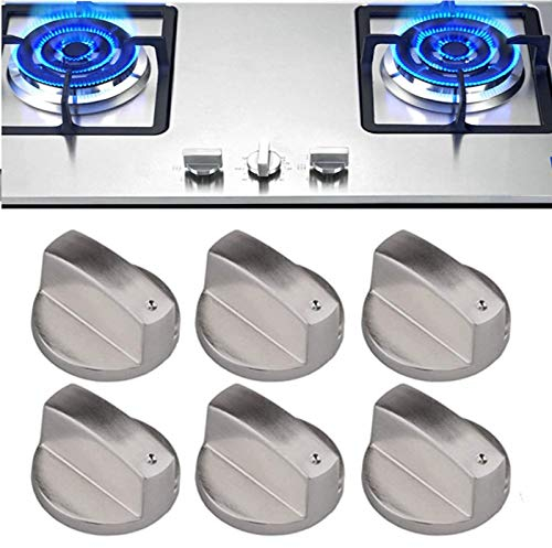 6 Pièces 6mm Boutons de Commande Universels en Métal Boutons de Commande de Cuisinière à Gaz Poêle Boutons Interrupteur Boutons de Réglage du Poêle pour Cuisinière Cuisinière à Gaz Four Cuisinière