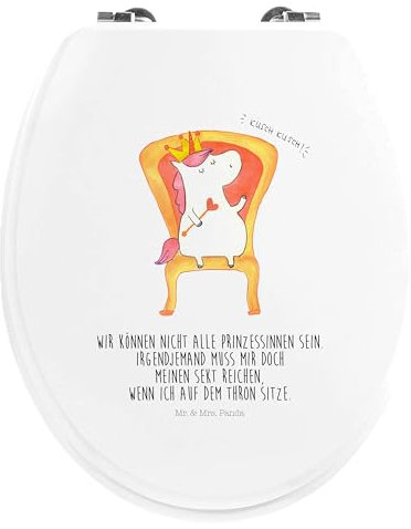 Mr. & Mrs. Panda Motiv WC Sitz Einhorn König - Geschenk, Einhörner, Kaiser, Toilette, Klodeckel, Prinzessin, Toilettendeckel, Unicorn, Einhorn Deko,
