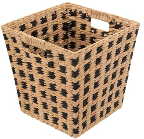 Five - Cesta de almacenamiento trenzado natural y negro, 31 x 31 cm