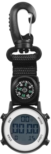 Gatuida Digitaluhr Für Herren Mit Nylonarmband Taschenuhr Mit Karabiner Outdoor-Uhr Für Bergtouren Und Abenteuerreisen Präzise Zeitmessung Und Bequemer
