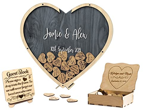 Ozinna Personalisiertes Gästebuch, Hochzeitsgästebuch Alternative, benutzerdefinierte Holz-Runde für Gästebuch, Hochzeiten, Ideen, Hochzeitsbrief, Gästebox, Alternative, rustikale Hochzeitsgästebuch