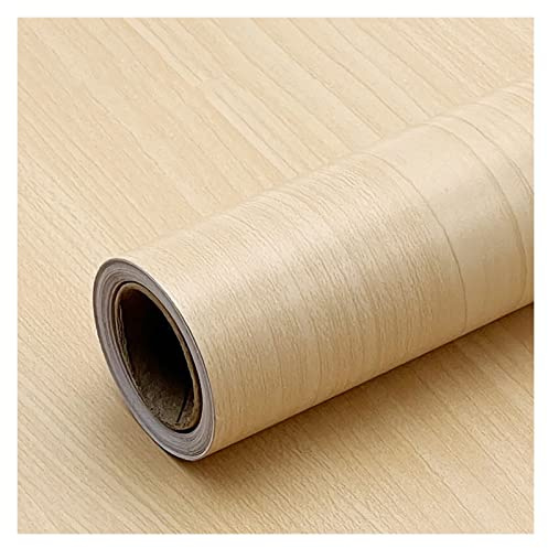 Kirschholz-Tapete, 196,85 x 17,72 Zoll, Holz-Pee-and-Stick-Tapete, gelbe Tapete, entfernbare Vintage-Holzdielen-Tapete, selbstklebende dekorative Wandverkleidung, Vinylfolie, Regal, Schubladenfolie, R
