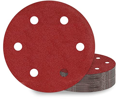 KONGMING Schleifpapier 225mm Klett 25 Stück 6 Loch Körnung P120 für Trockenbauschleifer Schleifgiraffe langhalsschleifer
