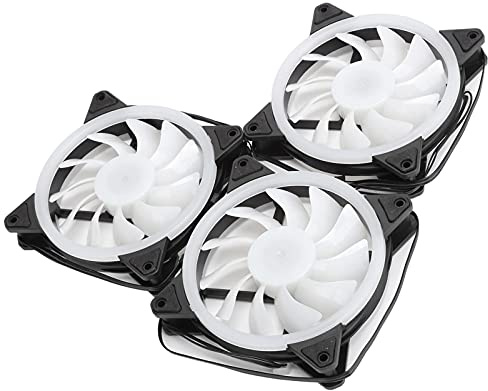 3Pcs 120mm RGB PC Cooling Fan for Computer Case, 6‑pin Case Fan with Hydraulic Bearing Low Noise High Airflow Case Fan with Remote Controller, Big 4pin Controller