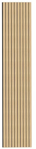 Tuda Grass Direct Luxury Acoustic Wall Series 2 Wide Slatted 3D Wood Veneer Panels - 240cm x 60cm - Oak