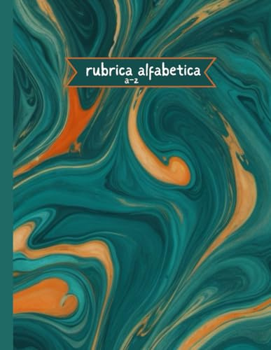 rubrica alfabetica: quaderno a4 pagine a righe, 4 pagine per ogni lettera a-z.colore verde e arancione
