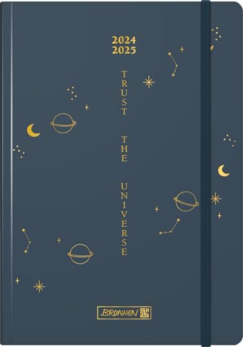 BRUNNEN Schülerkalender (2024/2025) „Universe“, 2 Seiten = 1 Woche, A5, 208 Seiten, dunkelblau