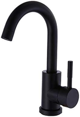 Schwarzer 304 Edelstahl Polierter Badezimmer-Waschtischmischer, Doppelwaschbecken, Drehbarer Waschtisch-Wasserhahnmischer