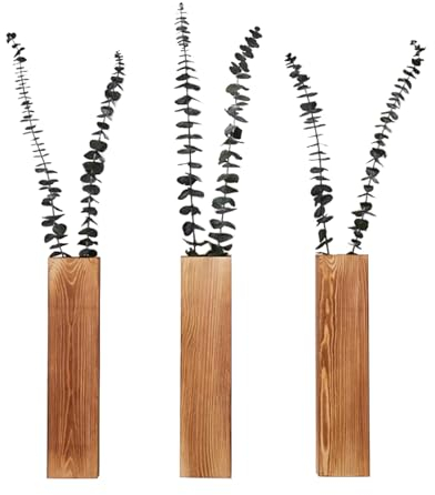 Niwugady Wand Pflanzgefäße, 2 Stück Hängende Holz Wandvase Wandmontage Blumentopf Dekoration für Schlafzimmer Wohnzimmer Blumen Pflanzen Wanddeko