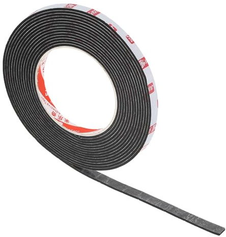 PATIKIL 5000 x 10 x 2mm Double Sided Foam Tape, EVA Multipurpose Self Adhesive Weather Sponge Stripping for Home Decorations, Card Scrapbooking DIY Craft Project, Black