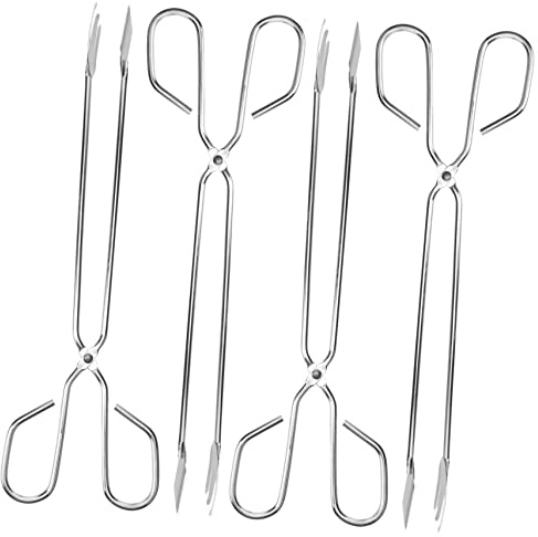 ORFOFE 4pezzi Pinze Da Giardino Acciaio Inossidabile Per Raccolta Rifiuti Leggeri Per Picnic Bbq Campeggio e Pulizie Esterno