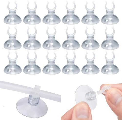 jushion Aquarium Saugnäpfe, 20 Stücke Saugnapf Aquarium Clips, Transparent Aquarium Saugnapf Wasserrohr Halter, Fisch Tank Schlauchhalter, Saugnäpfe Aquarium zubehör Für Aquarieyan Luftschlauch