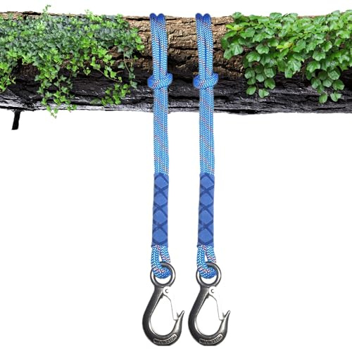 LUPATDY 2er Schaukel Baumbefestigung Seil, Hängematte Befestigung Seil Baumschaukel mit Haken (Hält 200kg), Seils für Indoor Outdoor Baumschaukel, 10mm Durchmesser, 100cm