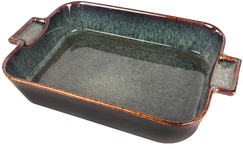 jinsongdafa Auflaufform rechteckig aus Porzellan mit Griffen, Lasagneform, Lasagneform, Auflaufform, Auflaufform zum Aufbewahren von Lebensmitteln, Auflaufform für Partys und Liebhaber