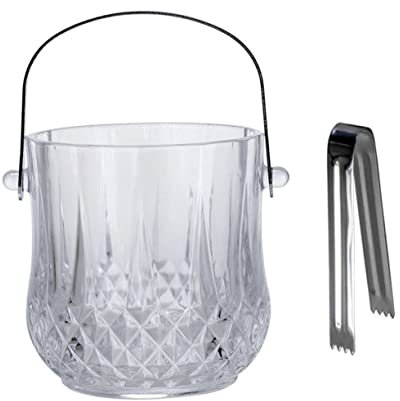 COLLBATH Glas Eiswürfeleimer Mit Griff Transparenter Handtragen Eiskübel Für Bier Wein Praktischer Mehrzweckeimer Zum Kühlen