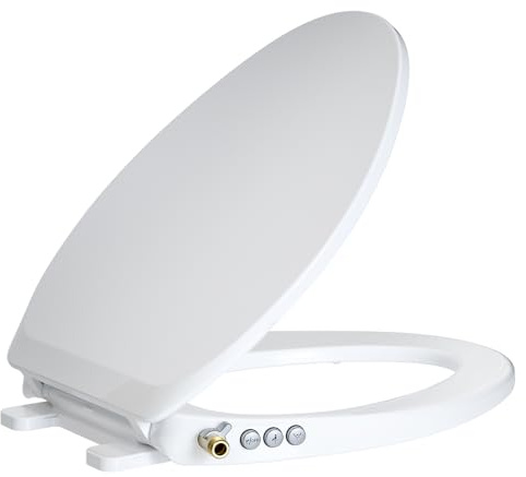 Bidet Toilet Seat – Non-Electric, Self-Cleaning Dual Nozzles for Frontal & Rear Wash, Adjustable Water Pressure, Slow-Close Lid, Fits Elongated Toilets – Hygienic & Eco-Friendly Upgrade (Elongated)