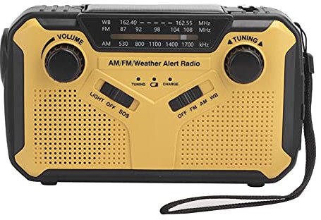 Emergency Radio Solar Hand Crank Power Weather Radio Portable Outdoor FM AM LW SW Radio for SOS, Power Bank with LED Flashlight, NOAA Weather Forecast Function