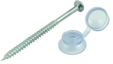 [FIXINGS DIRECT] Corrugated Sheet Fixings - Black Or Clear + Spacers | Plastic Roofing Screws with Caps | Spacers Corrugated Roofing Sheet Screws | Shed Sheets (Clear (10x3))