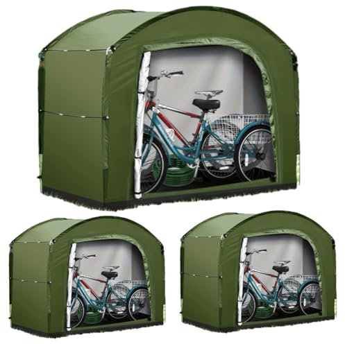 Bike Storage Outdoor 220 * 185 * 150cm Bike Cover for Outside Storage Waterproof Bike Shed for 3-4 Bikes Bicycle Cover Bike Tent Bike Store Shelter Storage Tent bike covers for outside storage（green