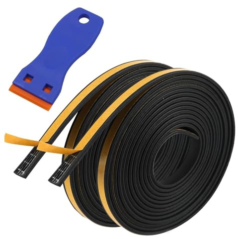UZYXC 2 Rollos Cinta Espuma Selladora 2mmx10mmx5m + Grattoir - Junta Aislamiento Ventana Puerta Antivibración Acústica para Placas Vitrocerámicas