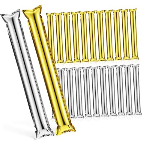 VILLFUL 24pcs Inflatable Cheer Sticks Pom Poms Noise Makers Party Cheering Wand