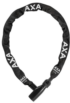 AXA Absolute 7-110 Kettenschloss – Länge 110 cm – Sicherheitsstufe 7 – Stahlglieder 7 mm – Extra lang, Schwarz