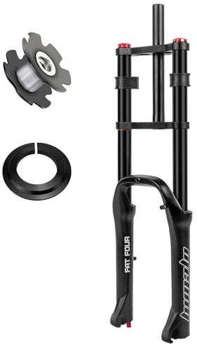 RUJIXU 20 Zoll 4.0 Fat Forks Scheibenbremse Gerade 1-1/8 BMX MTB Luftfedergabel Reisesperre Dämpfungseinstellung DH E-Bike Mountainbike-Gabel Federweg 160mm
