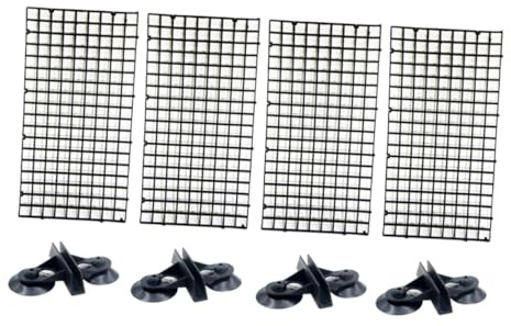 Milisten Spliced Aquarium Isolation Panel with Black Lattice Plates and Suction Cups Divider for Fish Tank Breeding Platform Building and Bottom Filter Separation