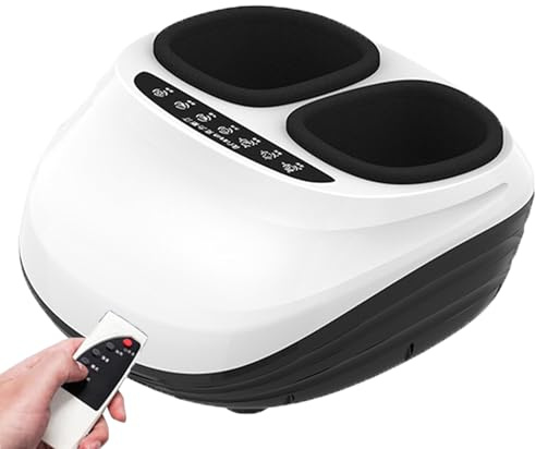 Elektrisk fotmassageapparat | Fjärrkontroll Shiatsu fotmassage | 3 massagelägen och justerbar intensitet | Förbättrar blodcirkulationen, avslappnande kropp och sinne lämplig för hem- eller kontorsbruk