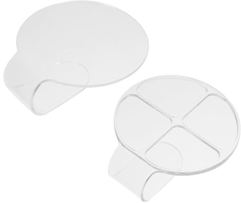 Palette de Mélange de Maquillage Ronde à 4 Compartiments en Acrylique, Lot | Design Portable à Tenir en Main, Usage Quotidien et Nail Art Diy, Format Pratique pour Mélanges Cosmétiques