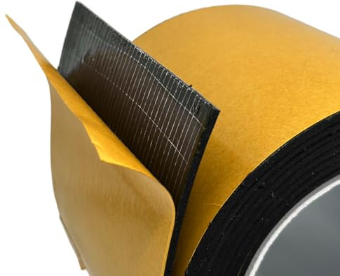 Mousse autocollante (10cm x 1m x 5mm) en SBR noir, isolant thermique autocollant haute densité, bande caoutchouc résistante pour garage, atelier et protection sol, caoutchouc antidérapant industriel