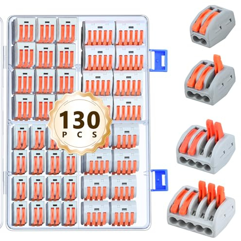 Preciva 130pcs Conectores Electricos Rapidos, 2/3/4/5 VíAs