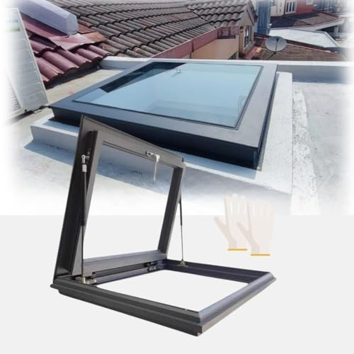 Genérico Ventana de tragaluz Transparente para Techo: Ideal para cobertizos, áticos, graneros y Casas de Juegos. Diseño de trampilla de 70° para Mayor luz Solar y ventilación.