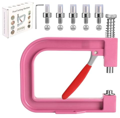 Macchina Incastonatura Perle - Attrezzo Manuale Pressione Fissaggio Rivetti | Applicatore Manuale Incastonatura Perline per Decorazione Gioielli Abbigliamento | Fai Da Te Cappelli Scarpe Borse Gonne
