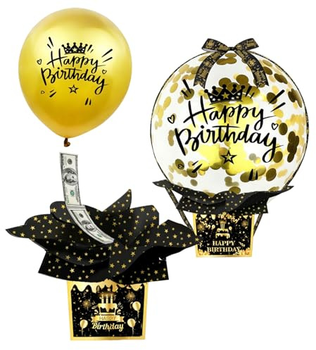 Birthday Balloon Set with Money Box, Money Balloon Surprise, Birthday Box