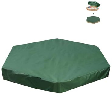 sandkasten Abdeckung Sechseckige 210D Oxford UV-beständig Wasserabweisend Staubdicht Abdeckplane für Sandkasten Spielzeug (180 * 150 * 20cm)