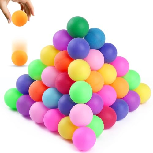 PHIEZC 80 Stück Bunte Tischtennisbälle, pingpong bälle 40mm | Tischtennis ball, geeignet für Partydekorationen, Vergnügungsparks und Tombolas