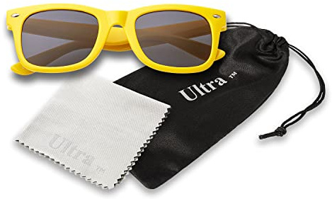 Ultra Kids Sunglasses UV400 Protection - Classic Retro Style for Boys & Girls, Ages 3-8, Lightweight Durable Shades - Yellow