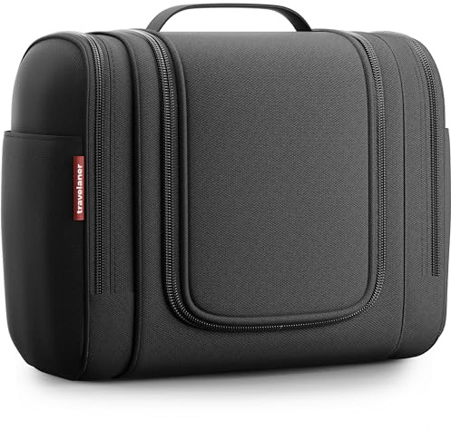Travelaner® Borsa da Toilette Uomo e Donna DESIGN 2026, 3-in-1 Beauty Case da Viaggio da Appendere 7L, Grande Trousse Trucchi Impermeabile, Nécessaire da Viaggio, Nero